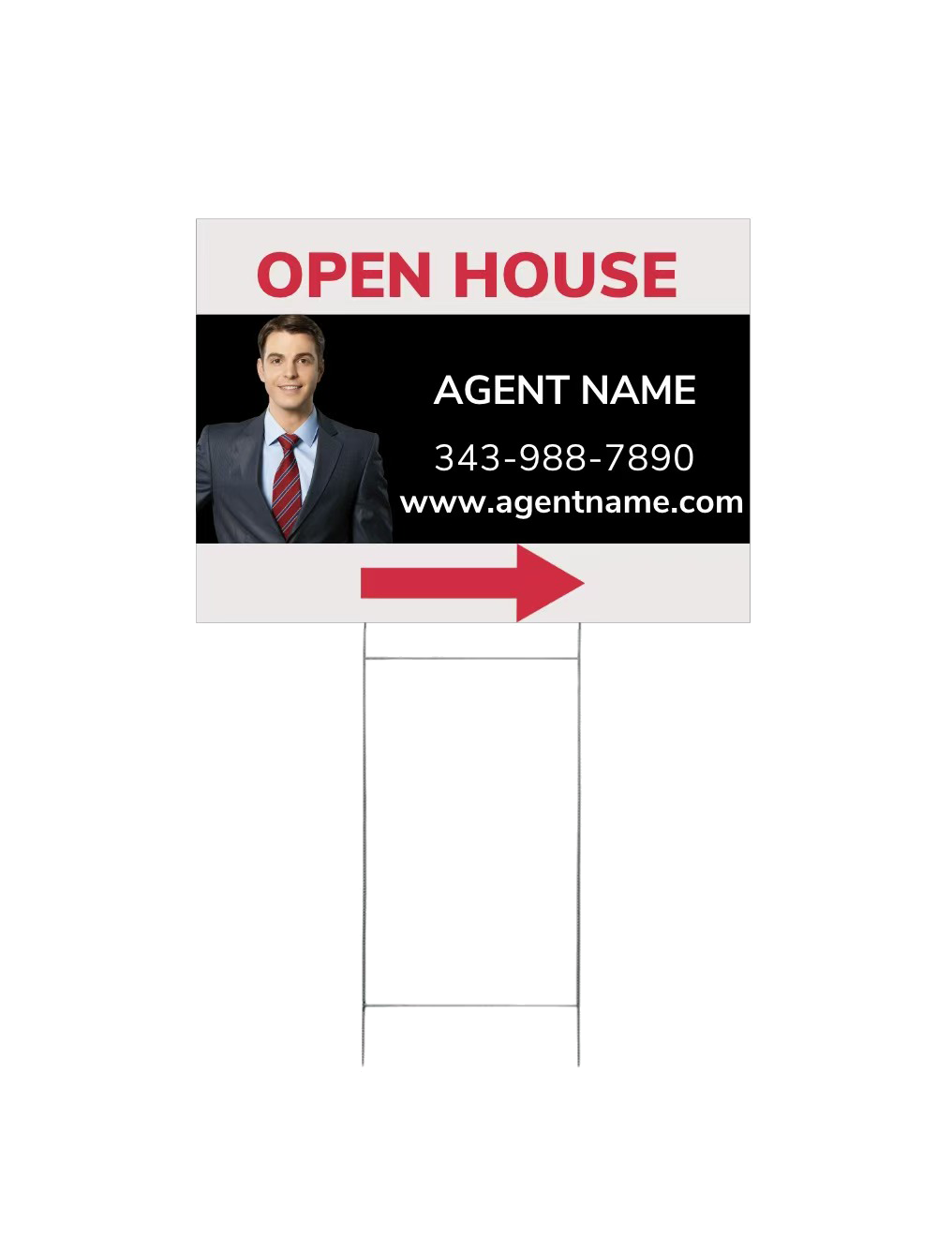 4mm coroplast direction lawn sign