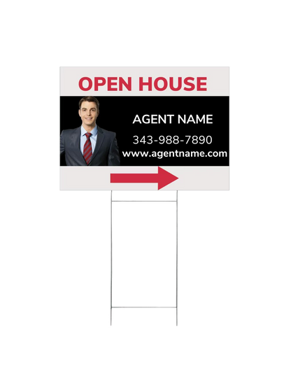 4mm coroplast direction lawn sign