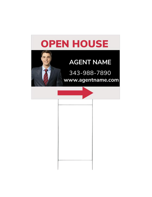 4mm coroplast direction lawn sign