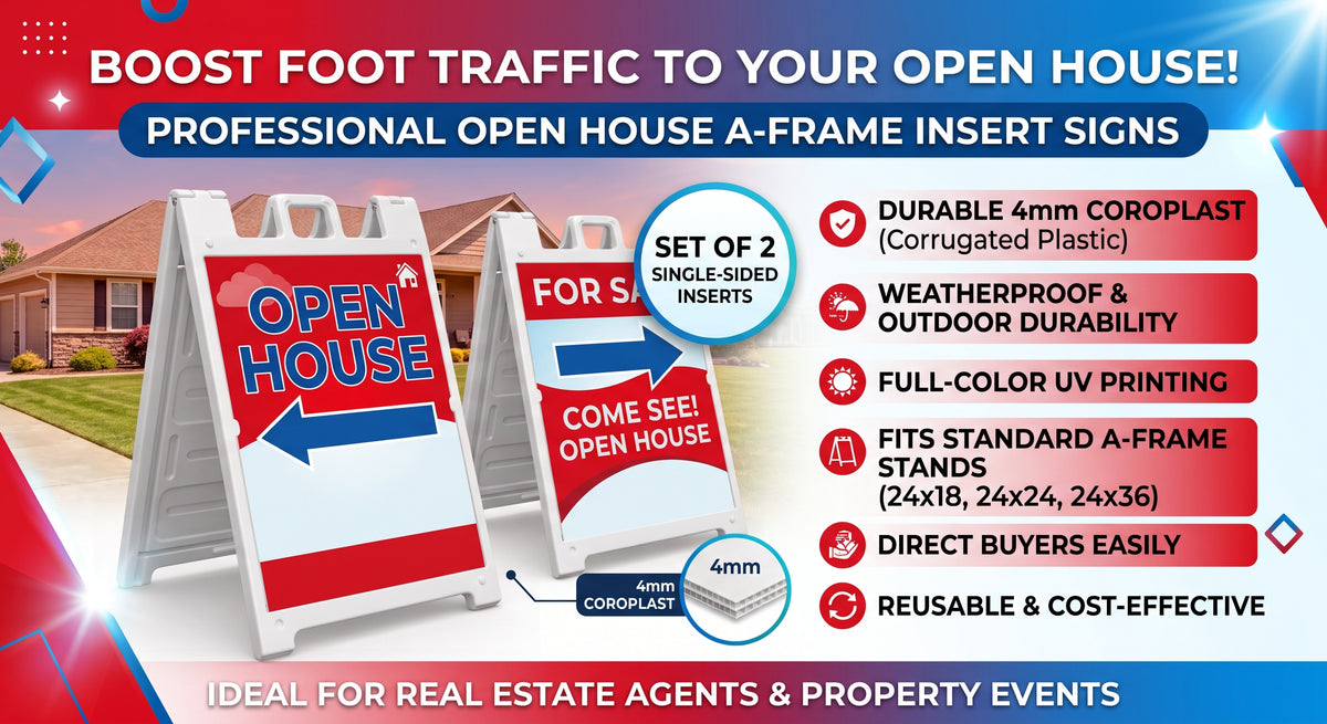 24"×18" 4mm coroplast open house inserts