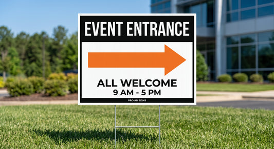 4mm coroplast direction lawn sign